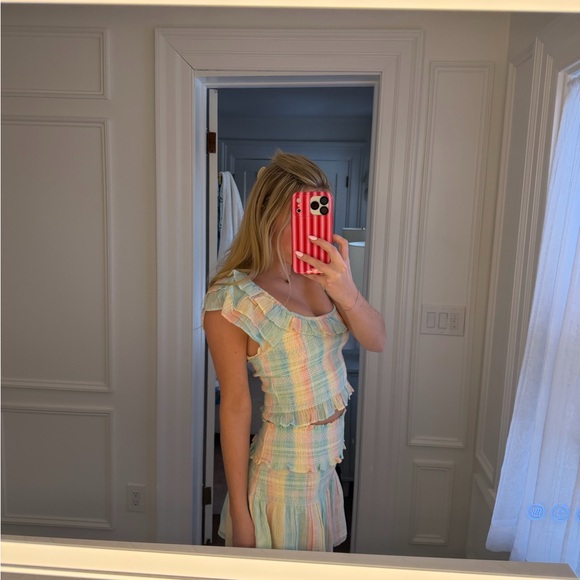 LoveShackFancy Multicolor Smocked Top - Picture 2 of 6